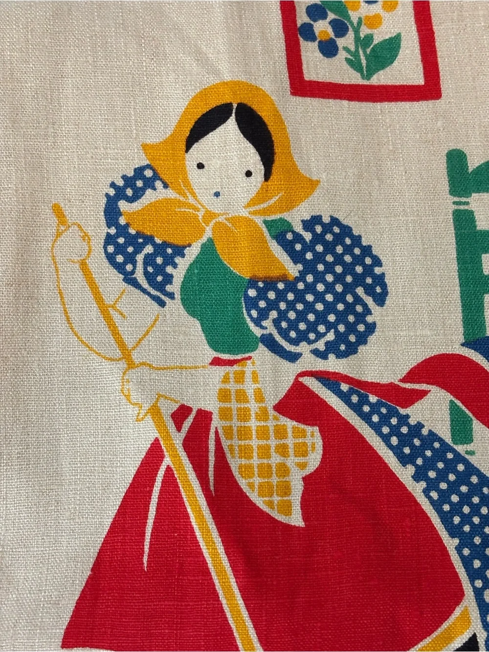 MCM Quality Linens Pure Linen Tea Towel Days Of The Week “Friday” Dutch Girl